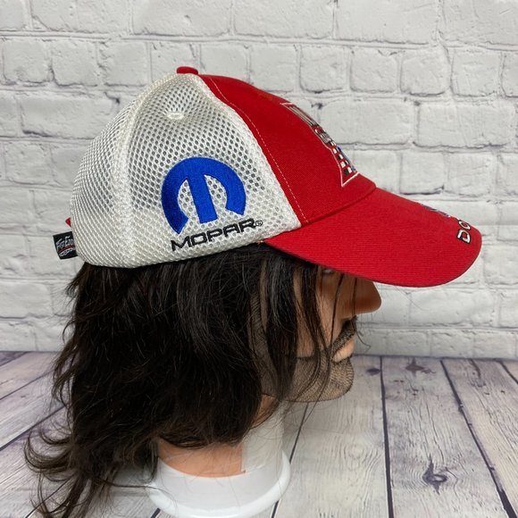 N.P.P Racing Team Hat Cap Strap Back Red White Embroidered Checkered Flag MOPAR - Picture 4 of 13